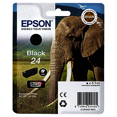 Epson Elephant T2421 Ink Cartridge, Black Epson Elephant T2421 Ink Cartridge, Black